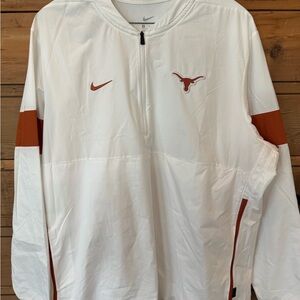 Nike White and Burnt Orange On-Field Jacket with Longhorn logo